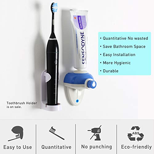 OAPRIRE Toothpaste Dispenser Wall Mounted - Easy to Use, Perfect for Children and Elderly - Best Toothpaste Squeezer for Washroom Bathroom - Helps You Reduce Bathroom Clutter