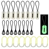 24 Pcs Self Luminous Zipper Pulls, Zipper Puller Head Glow in The Dark AntiLost for Outdoor Mountaineering Camping for Traveling Case Luggage Camping Tent Hiking Bag Accessories