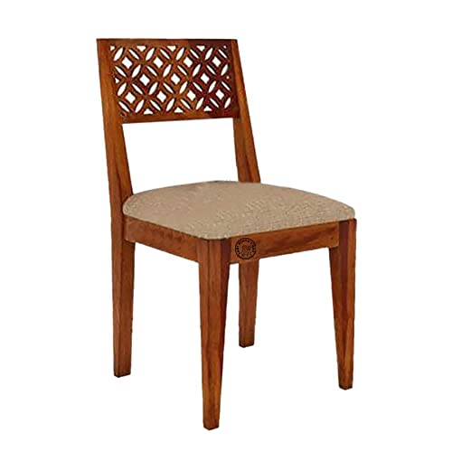 Image of SHRI MINTU'S ART Solid Sheesham Wood Dining Table 6 Seater | Six Seater Dinning Table with 6 Chairs for Home | Chairs with Cushion | Dining Room Sets for Kitchen & Restaurants | Rosewood, Brown Finish
