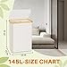 Laundry Hamper 3 Section, 145L Dirty Clothes Hamper with Lid, Extra Large Laundry Basket Organizer with Removable Inner Bags & Labels for Laundry Room, Bedroom, Beige
