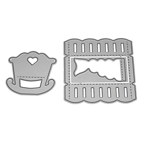 Matrice De Découpe 3D Métal 'lit De Bébé' - Pochoir Scrapbooking, Cartes, Albums - Dimensions ~74x70mm / 49x50mm