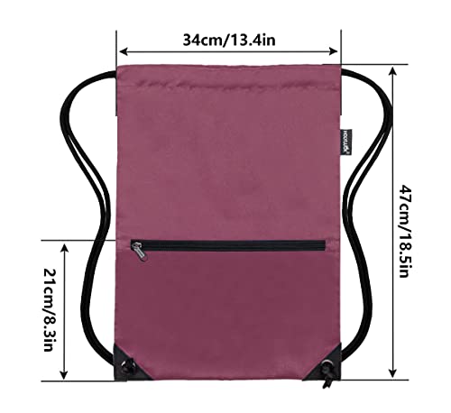 Holyluck Men & Women Outdoor Sport Gym Sack Drawstring Backpack Bag - Burgundy #TOP1