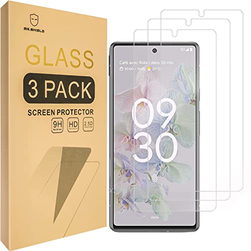 Image of Mr.Shield [3-Pack] Designed For Google Pixel 6a 5G [Tempered Glass] [Japan Glass with 9H Hardness] Screen Protector with Lifetime Replacement