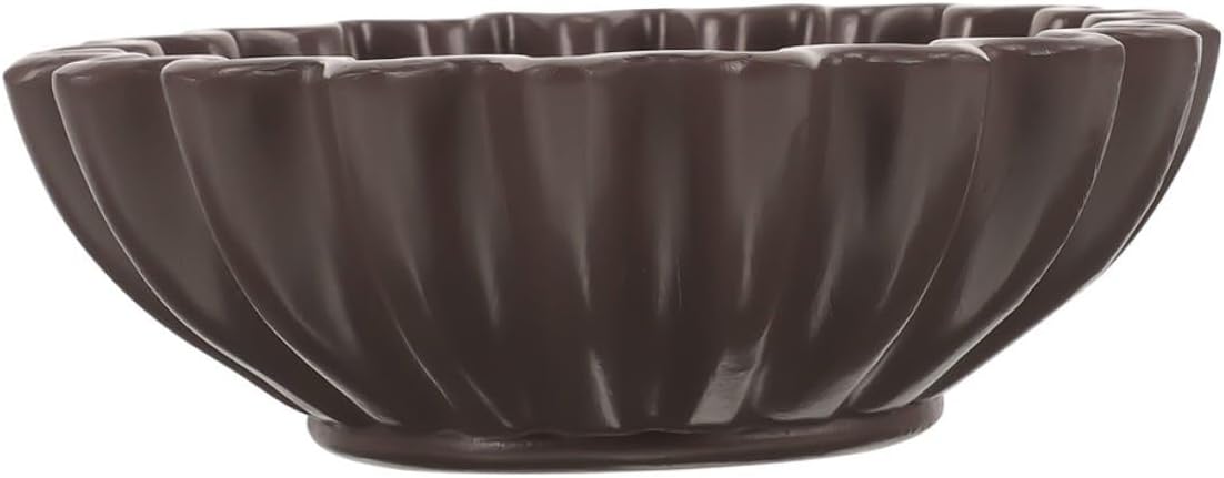 Decorative Bowl with Scalloped Edges, 10-inch Black Multipurpose Storage Bowl for Keys, Jewelry, Candy, Snack Holder for Entryway, Living Room, and Coffee Table Décor