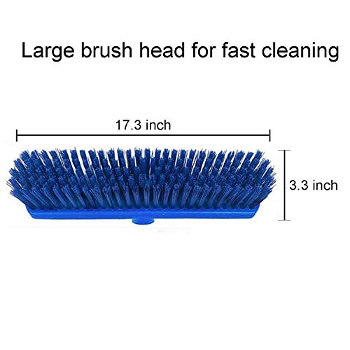 GLORYA Floor Scrub Brush - Grout Cleaner Brush with 5ft Lightweight Stainless Steel Handle Pole - Stiff Bristle Concrete Broom and Tile Scrubber for Bathroom, Patio, Kitchen, Wall, Deck and Garage