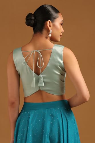 Image of Soch Womens V-Neck Tissue Princess Line Padded Sleeveless Blouse