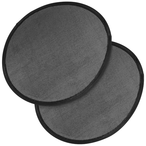 MUSISALY 2 Ventiladores Plegables Portátiles Negros, Redondos y Elegantes, Hechos de Plástico y Tela, Fáciles de Guardar para Cosplay y Colección en Verano
