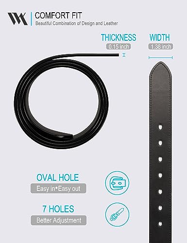 Image of WOLFANT Men's 35mm Dress Casual Belt in Gift Box,100% Italian Full Grain Real Solid Leather