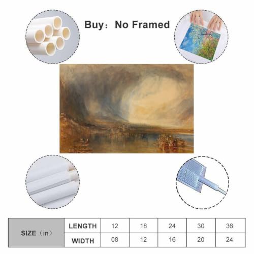 Lienzo de J. M. W. Turner Flüelen 40 x 60 cm para vestir paredes vacías con arte moderno 2