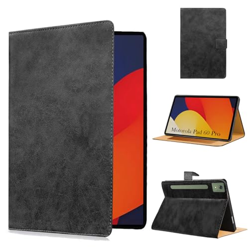 Image of Jkobi Flip Cover Folio Cover for Motorola Moto Pad 60 Pro 12.7 Inch (PU Leather | Multi-Angle Smart Stand | Card Storage Slots | Silicone Back Pouch)