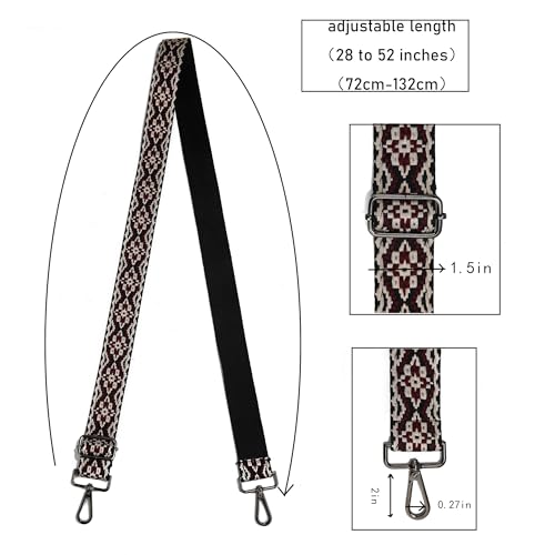 Image of Purse Strap Gold Hardware Replacement Crossbody Bag Strap, Wide Adjustable Shoulder Strap