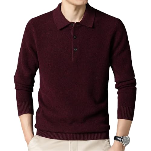 Dcvmvmn Men's Cashmere Wool Pullovers Sweater Solid Color Jumper Bottoming Sweater