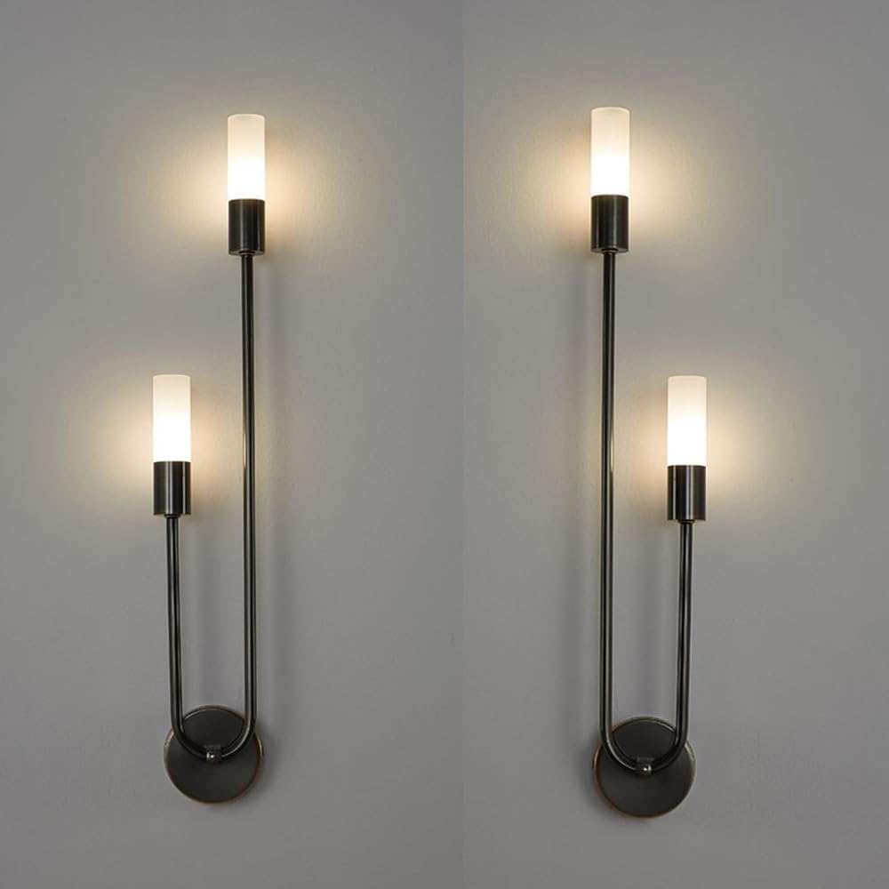 2PCS Postmodern LED Wall Light Gold Indoor Decor Vanity Lamp Wall Sconce Long Strip Nordic Luxury Living Room Kitchen Hall Bedroom Bedside Reading Lamp G9*2