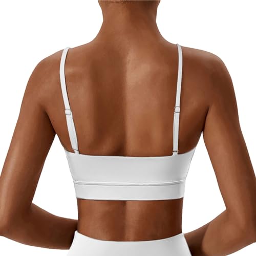 Image of Comper Sports Bra for Women Wirefree Racerback Workout Bras Sexy Thin Straps Yoga Sport Bras with Removable Pads