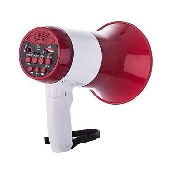 SHOPEE 30 Watts Handheld Megaphone with Recorder USB and Memory Card Input for Announcing; Talk; Record; Play; Siren; Music with Battery and Charger