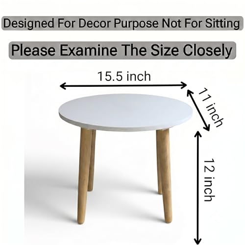 Image of Modern Oval Side Table with 4 Wooden Legs, Minimalist End Table /Coffee Table for Living Room, Bedside Nightstand for Bedroom, Balcony & Small Spaces