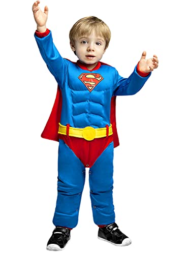 Funidelia | Déguisement Superman pour bébé ▶ Super héros, DC Comics - Déguisement pour Enfant, accessoires pour Halloween, carnaval et fêtes - Taille 12-24 mois - Bleu