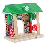 Jouet de gare décoratif - convient pour une utilisation dans l'arrière-cour, la pelouse, le jardin ou l'aire de jeux, ou à l'intérieur dans une salle de jeux ou un salon, gare de train décorative