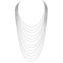 RIAH FASHION Bohemian Multi Layer Statement Necklace - Gypsy Layered Strand Drape Long Y Chain Bar Feather Pendant Drop Lariat