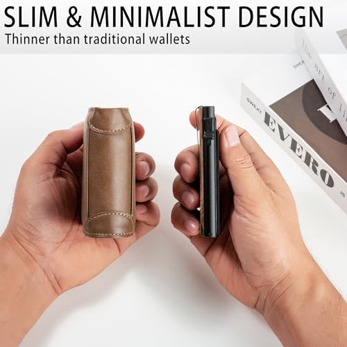 Image of Card Holder Wallets for Men | Slim Aluminum Wallet | RFID Blocking Minimalist Metal Pop Up Wallet | Money Clip & Cash Band | Expandable Compact Plate | Ultra-Thin | Men's Accessories & Gifts for Men