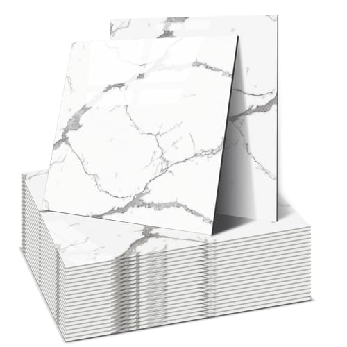 OJTOJT Lot de 22 autocollants pour carrelage mural - 30 x 30 cm - Imperméable et résistant à la saleté - Découpable - 4 couleurs - Pour salle de bain, cuisine,...