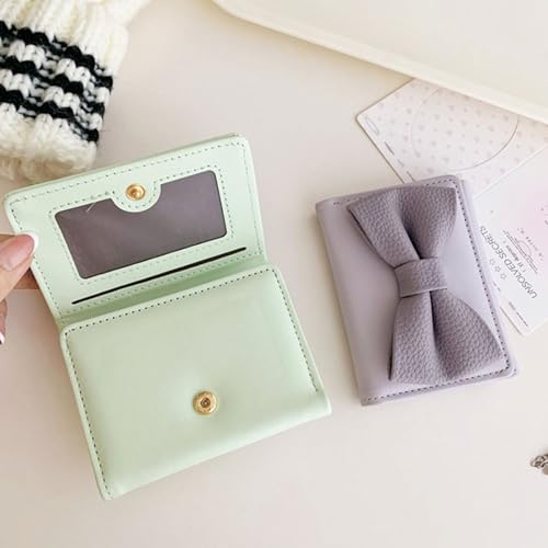 Womens Wallet with Card Holder Coin Purse Stylish Change Purse Sweet Bows Short PU Leather Wallet for Trave Pu Leather Change Bows Korean Styles with Card Holder, Black, Mass Beauty3