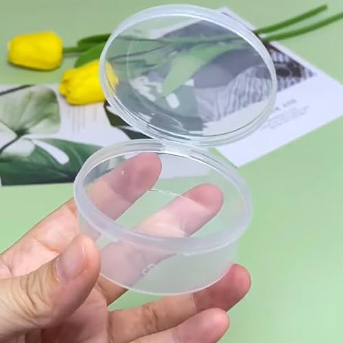 Image of 12 Pcs Clear Plastic Round Storage Jars, 1.7 oz D /2.32 x H /1.02 Inch Beads Storage Containers Box for Storage Small Items, Hardware, Buttons, Small Jewelry