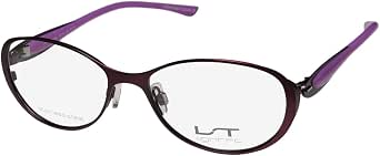 Lightec 7039l Designer Ladies/Women's Flexible Hinges Stainless Steel Eyeglasses Frames (50-15-135, Plum/Purple)