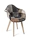 KAYELLES Lot de 2 chaises scandinaves Patchwork, Salle à Manger, Cuisine - NEDA (Patchwork Marron)