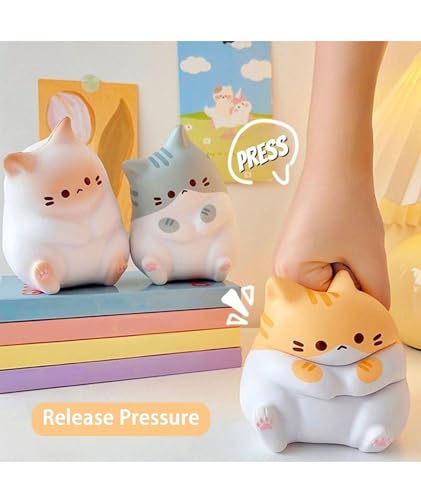 Image of Squishy Toy, Taba Squishy, Squishy Biscuit Squishy Fidget Toys Fufu Taba Stress Ball Squeeze Toys Anxiety Relief for Women /Men Stocking Fillers Birthday Gifts163 (Orange(cat))