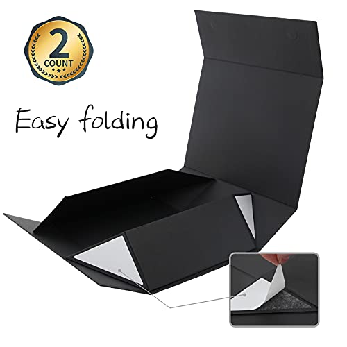 Rsgift Graduation Gift Card Box - Black, 12.9x9.8x4.7, with Lid & Magnet Closure