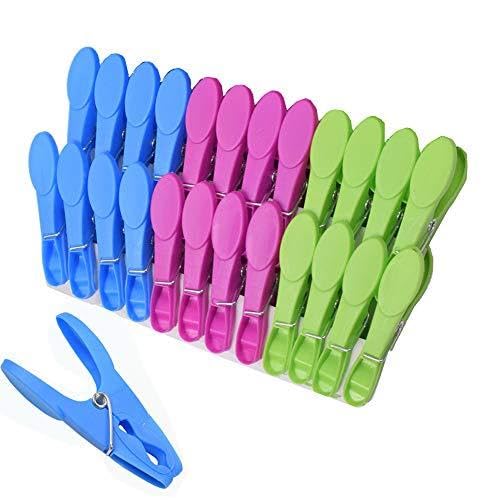DurReus - Mini pinzas de madera para ropa, con cordel de yute, pequeñas pinzas de madera arcoíris para pinturas, manualidades, bricolaje, decoración, ropa de secado, abrazaderas de resorte de plástico