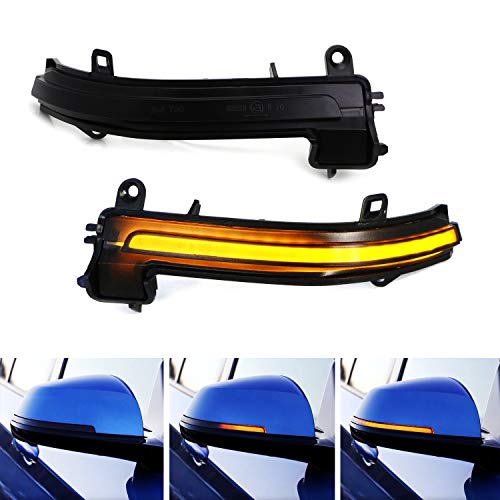 iJDMTOY Smoked Lens Dynamic Sequential Blink LED Side Mirror Turn Signal Light Strip Assembly Compatible With BMW 1 2 3 4 Series i3 (F20 F21 F22 F30 F32)