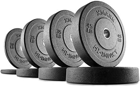 XMark 230 lb Set Go Green Bumpers, Three-Year Warranty, Hi-Impact Commercial Olympic Bumper Weight Plates, XM-3391