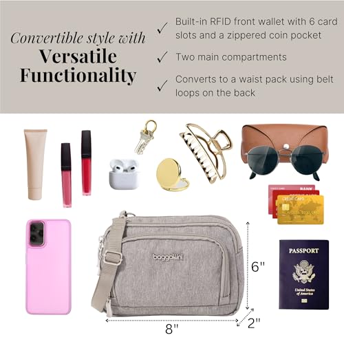 Image of Baggallini Triple Zip with Front Wallet /Trifecta RFID Wallet Crossbody