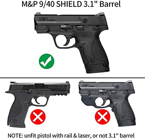 M&P Shield 9Mm Holster,Owb Holster For Smith & Wesson M&P Shield 9Mm.40 3.1” Barrel,Index Finger Release,Durable Polymer,Holsters Fit Shield M2.0-9Mm/.40(3.1" Barrel),Belt Clip,Right Hand Black #TOP1