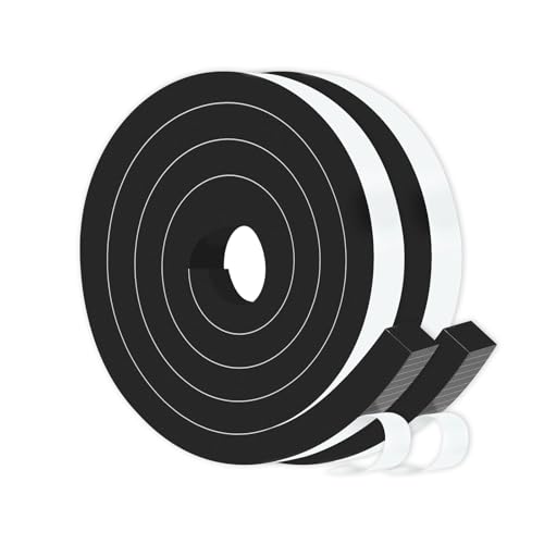 Image of Foam Weather Stripping Tape,High Density CR,1 in x 1 in x 13Ft | Weather Stripping Door Seal Strip for Insulating Door Frame, Window, Air Conditioner,Self Adhesive Sealing Weatherstrip,Black