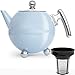 Produktbild Bredemeijer Edelstahl Teekanne Set 1,2 Liter blau doppelwandig mit Teefilter Sieb - Duet Bella Ronde