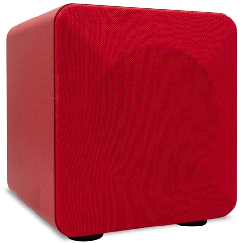 Image of Audioengine S6 Mini Subwoofer - Compact 210W Powered Bass Speaker | for Music, Movies, Gaming & Home Office Setups - Red