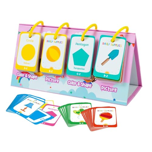 Tarjetas flash didácticas para aprender formas y colores en casa o la escuela infantil