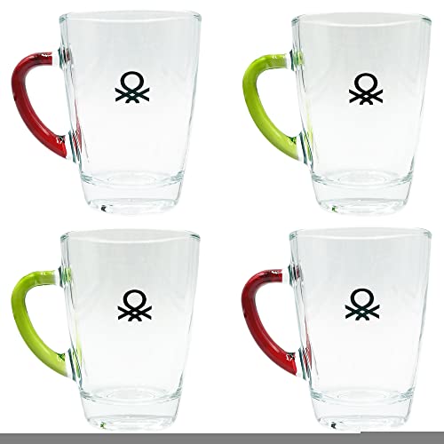 Tazas Set 4 Tazas 0.30L Cristal (Rojo + Verde) Rainbow - Benetton En Oferta United Colors Of Benetton- Be154 Set 4Pcs Tazas 0.30L Cristal (Rojo + Verde) Rainbow