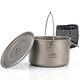 Campura Titan Topf 2 Liter (1950 ml) mit Deckel und Aufhängehenkel - Ultraleichtes Campinggeschirr und Kochset für Outdoor, Bushcraft, Wandern und Survival, 190g