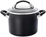 Circulon 4-Quart Covered Saucepot, Black