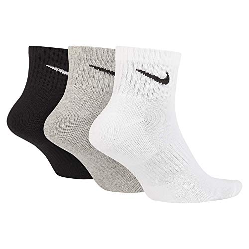 Kit 3 Meias Nike Cano Medio Everyday Branco/preto/cinza