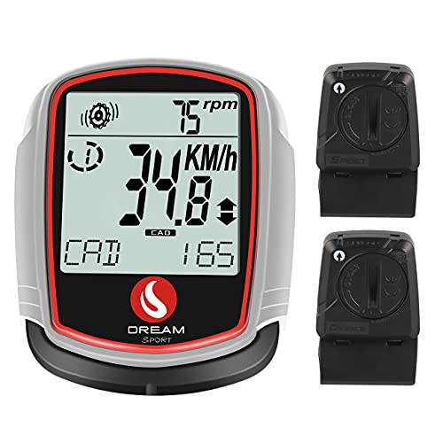 SKARLIE Bike Computer with Wireless Speed Cadence Sensor Bicycle Speedometer Odometer Backlight Calories for Road Bike MTB