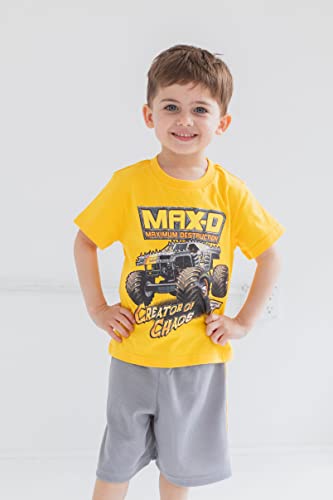 Image of Monster Jam Boys' Athletic 2-Piece T-Shirt and Shorts Set Toddler to Big Kid