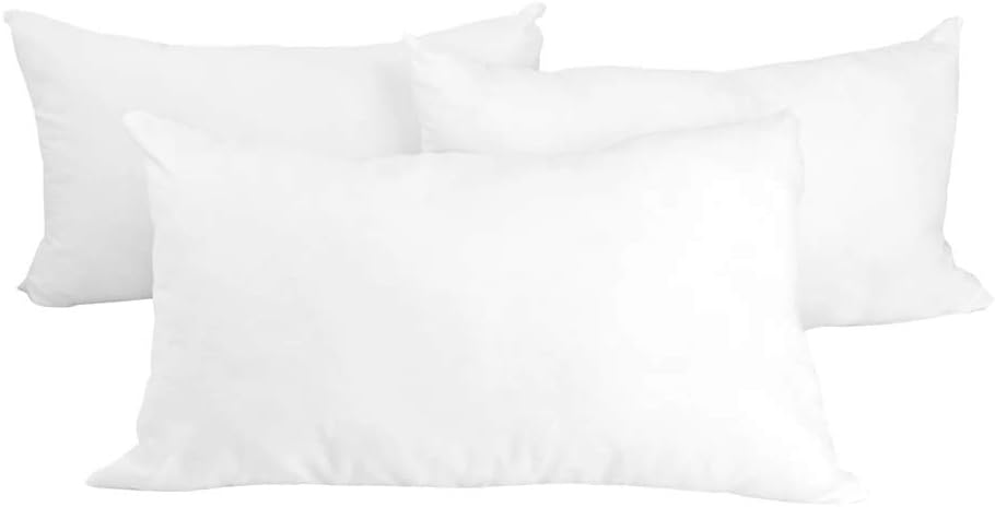 Hometex Canada Pillow Insert 12" x 18" Polyester Filled Premium Fabric Cover (4 Pack)