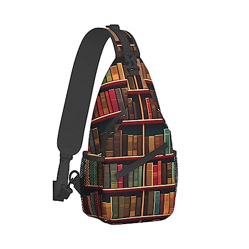 Sac à dos sling bibliothèque pour homme et femme, sac de poitrine noir polyvalent