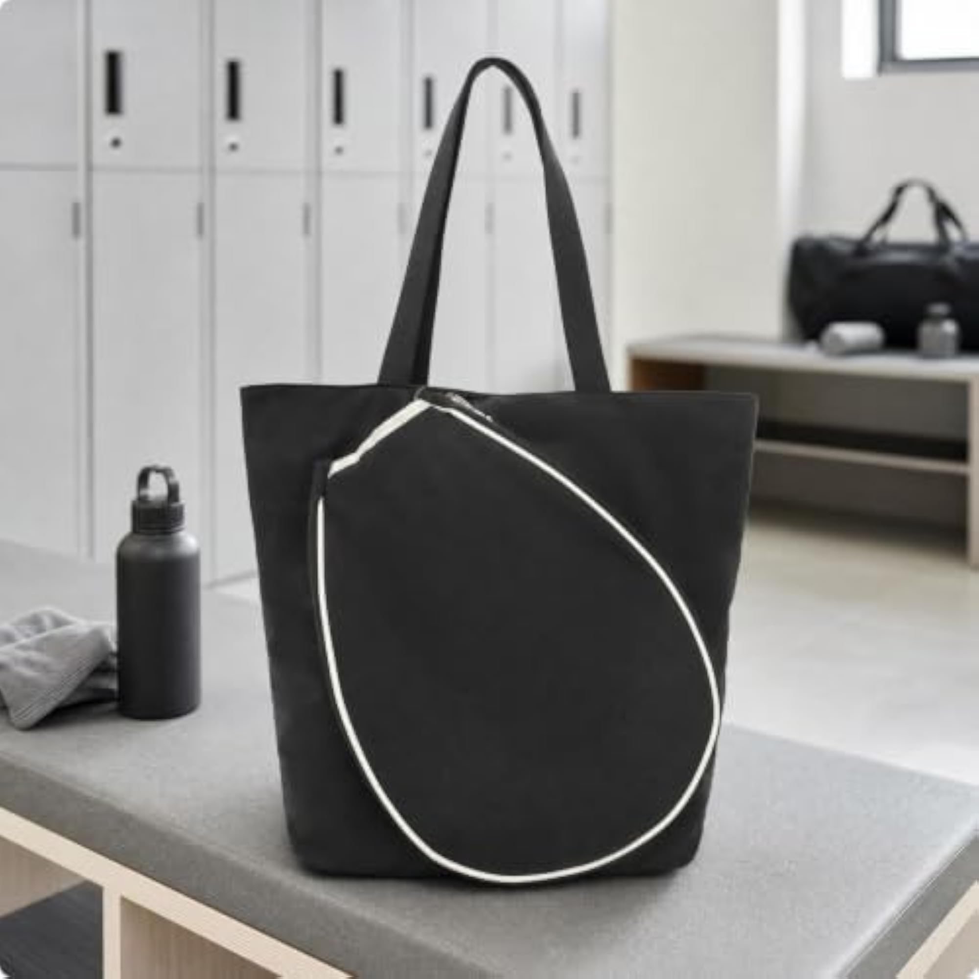 Spacious Nylon Sports Tote Bag with Front Zipper Compartment