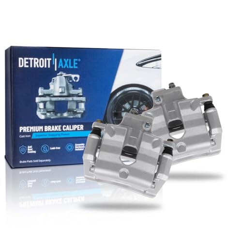 Image of Detroit Axle - 2pc Rear Brake Calipers for 2011 2012 2013 Cadillac CTS | Disc Brake Calipers with Brackets Replacement
